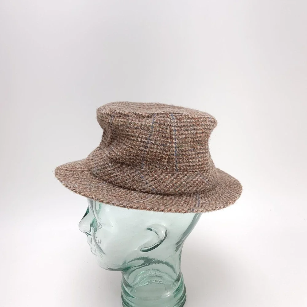 Vintage David Hanna & Sons Ltd Tweed Walking Hat Ireland Wool Size 7 For LL Bean